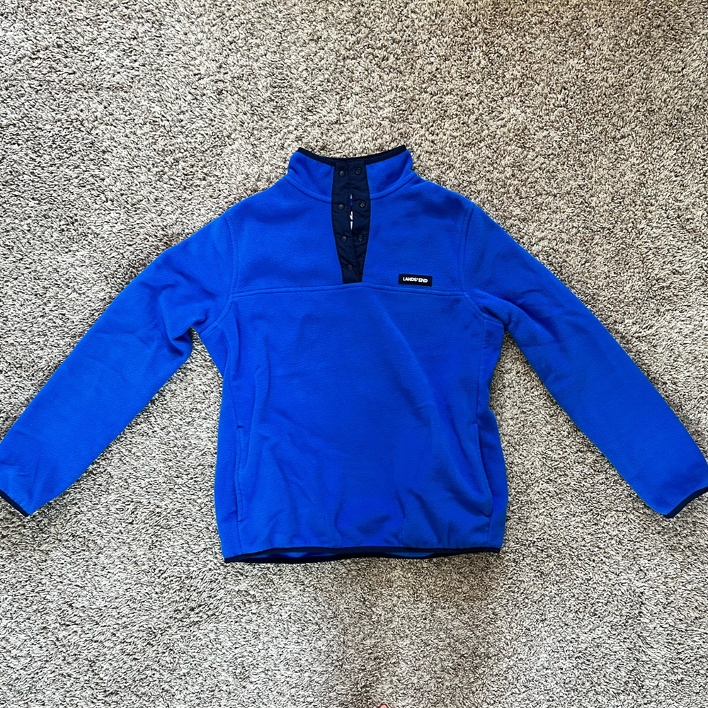 Lands’ End Royal Blue Fleece Quarter-Zip